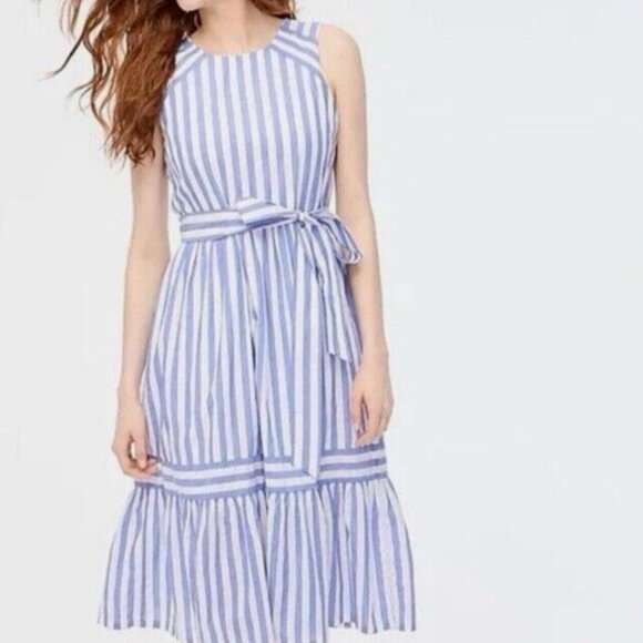 J. Crew Factory Dresses & Skirts - NWT J.Crew  Factory Striped Midi Dress Blue White Stripes Size 4
